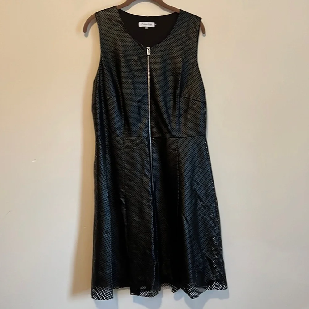 Calvin Klein faux leather dress size 12 - Picture 1 of 9